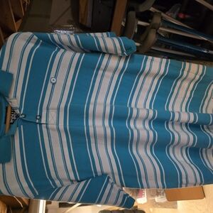 South Pole Blue and White Striped Polo Shirt